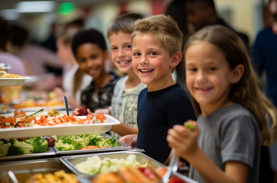 Kinder in der Schul-Cafeteria